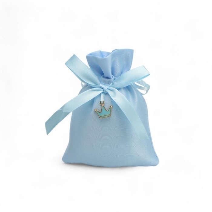 SACCHETTO 9X12CM CON CORONA AZZURRO